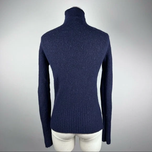 EUC - Madewell, Inland Rolled Turtleneck Dark Blue Sweater in Coziest Yarn, XS - Picture 6 of 15